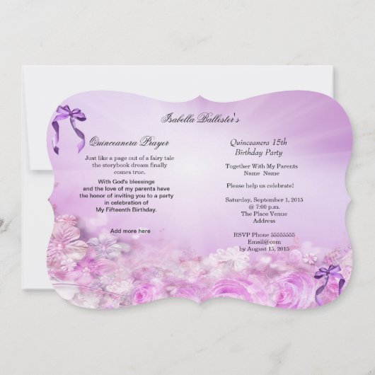 プリンセスキンセアニェラマジカルパープルシルバー2 招待状 (裏面)