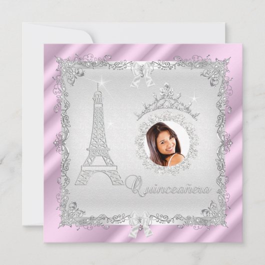 プリンセスキンセアニェラマジカルピンクシルバーフォト2 招待状 (正面)