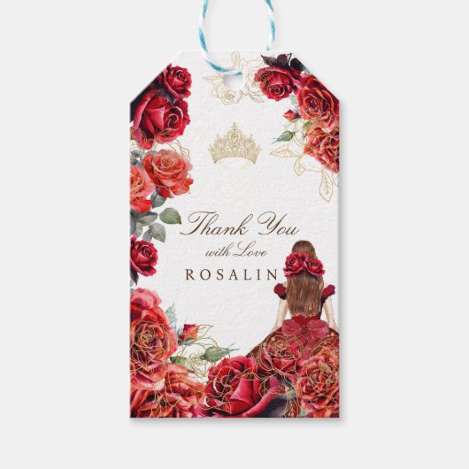 プリンセスキンセアニェラレッドローゼス誕生日 ギフトタグ (正面)