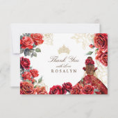 プリンセスキンセアニェラレッドローゼス誕生日 サンキューカード (正面)