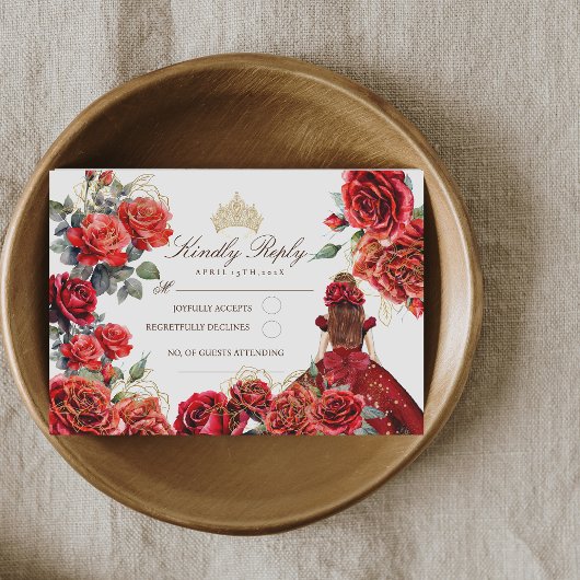 プリンセスキンセアニェラレッドローゼス誕生日 出欠カード