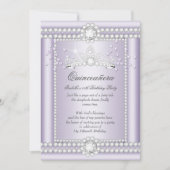 プリンセスキンセアニェラ薄紫ハートダイヤモンドティアラ 招待状 (正面)