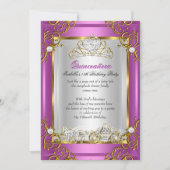 プリンセスキンセアニェラ15誕生日ピ王室のンク 招待状 (正面)