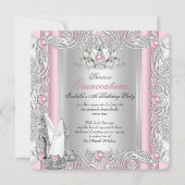 プリンセスキンセアニェラ15誕生日ライトピンク 招待状 (正面)