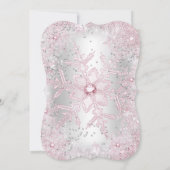 プリンセスキンセアニェラ15赤面ピンクシルバーパーティー 招待状 (裏面)