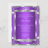 プリンセスキンセアニェラ15thパーティーパープルシルバー 招待状 (裏面)