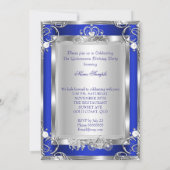 プリンセスキンセアニェラ15thパーティー深いブルーシルバー 招待状 (裏面)