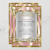 プリンセスキンセアニェラ15th誕生日ピンクピーチ2 招待状 (正面/裏面)