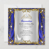 プリンセスキンセアニェラ15th誕生日ブルー王室の 招待状 (正面)