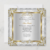 プリンセスキンセアニェラ15th誕生日金ゴールドシルバー 招待状 (裏面)