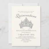 プリンセスキンセアニラエレガントシルバークラウンベージュ 招待状 (正面)