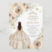 プリンセスキンセアニラシャンパーニュフローラバラドレス 招待状 (正面/裏面)