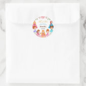 プリンセスクイーンガール誕生日パーティステッカーラベル ラウンドシール (バッグ)