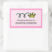 プリンセスクラウンこの本はステッカーラベルに属している 長方形シール (バッグ)