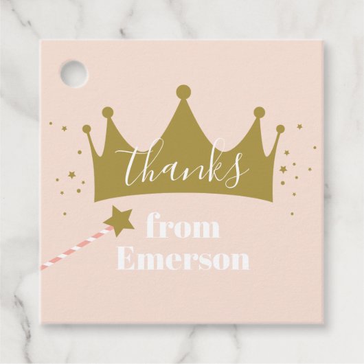 プリンセスクラウンガールズバースデーパーティーありがとう フェイバータグ (正面)
