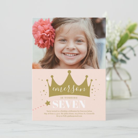 プリンセスクラウンガールズ写真誕生日パーティー 招待状 (スタンド正面)