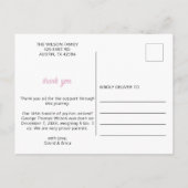 プリンセスクラウンガールピンク写真誕生発表 案内ポストカード (裏面)