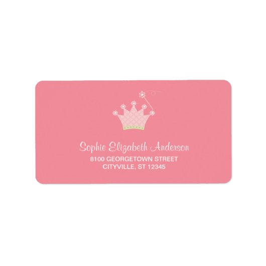 プリンセスクラウンキッズ住所 シール (正面)