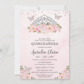 プリンセスクラウンキンセアニラピンクフローラ蝶 招待状 (正面)