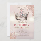 プリンセスクラウングリッタードリップス《写真》ぼけ味誕生日 招待状 (正面)