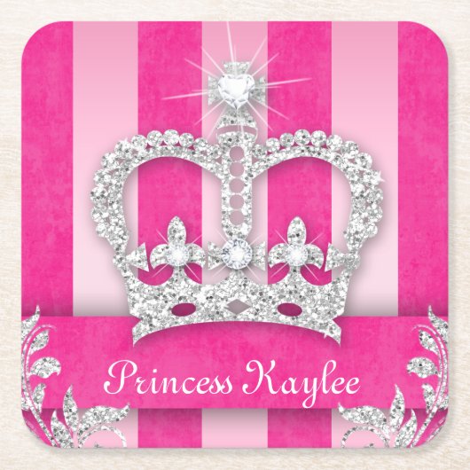 プリンセスクラウンスイート16キンセアニェラコーストライプスター スクエアペーパーコースター (正面)