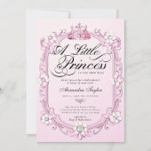 プリンセスクラウンダイアモンズパールベビーガールシャワー 招待状 (正面)