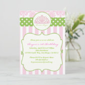 プリンセスクラウンバースデーパーティー招待ピンク 招待状 (スタンド正面)