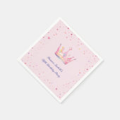 プリンセスクラウンパステルピンク小さな女の子誕生日 スタンダードカクテルナプキン (角)
