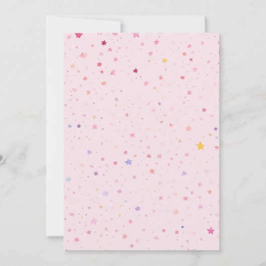 プリンセスクラウンパステルピンク小さな女の子誕生日 招待状 (裏面)