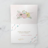 プリンセスクラウンピンクと金ゴールドの女の子ハッピーバースデー カード (内部)