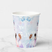 プリンセスクラウンピンクパープルウィンターガール誕生日 紙コップ (右)