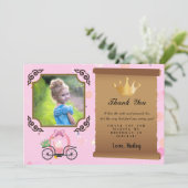 プリンセスクラウンピンク写真サンキューカード 招待状 (スタンド正面)