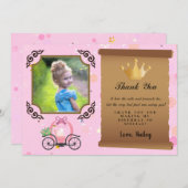 プリンセスクラウンピンク写真サンキューカード 招待状 (正面/裏面)