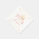 プリンセスクラウンピンク小さな女の子誕生日 スタンダードカクテルナプキン (角)