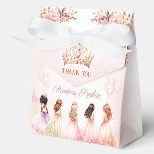 プリンセスクラウンピンク金ゴールドガール誕生日ラージテント フェイバーボックス (正面)