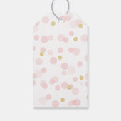 プリンセスクラウンピンク金ゴールドグリッター紙吹雪ドット ギフトタグ (裏面)