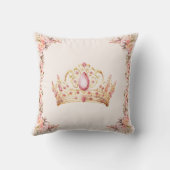 プリンセスクラウンピンク金ゴールドフローラガールネーム クッション (裏面)