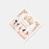 プリンセスクラウンピンク金ゴールドフローラガール誕生日 スタンダードカクテルナプキン (角)