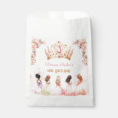 プリンセスクラウンピンク金ゴールドフローラガール誕生日 フェイバーバッグ (正面)