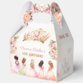 プリンセスクラウンピンク金ゴールドフローラ誕生日大 フェイバーボックス (正面)
