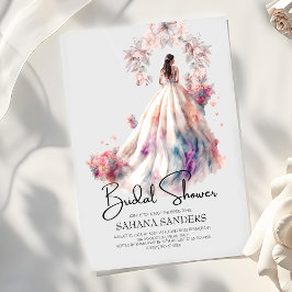 プリンセスクラウンフローラ結婚ズドレスブライダルシャワー 招待状