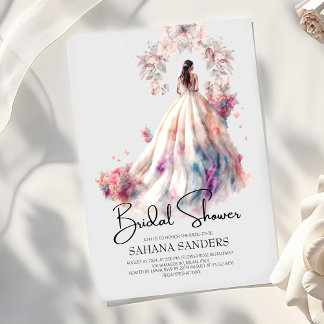 プリンセスクラウンフローラ結婚ズドレスブライダルシャワー 招待状