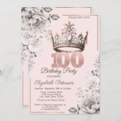 プリンセスクラウンフローラ100th誕生日パーティー 招待状 (正面/裏面)