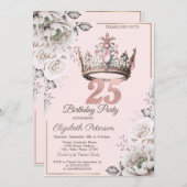 プリンセスクラウンフローラ25th誕生日パーティー 招待状 (正面/裏面)