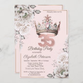 プリンセスクラウンフローラ35th誕生日パーティー 招待状 (正面/裏面)