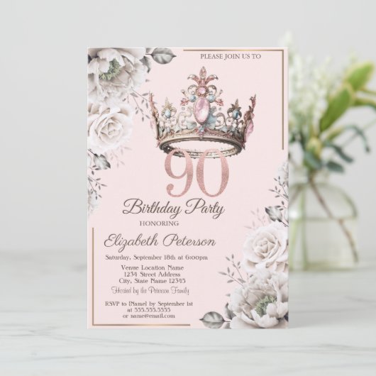 プリンセスクラウンフローラ90th誕生日パーティー 招待状 (スタンド正面)