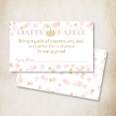 プリンセスクラウンベビーシャワーおむつラッフルチケット エンクロージャーカード