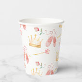 プリンセスクラウンワンドピンク小さな女の子誕生日 紙コップ (裏面)