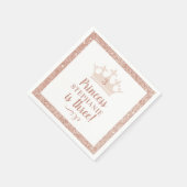 プリンセスクラウン赤面ピンクグリッター誕生日 スタンダードカクテルナプキン (角)