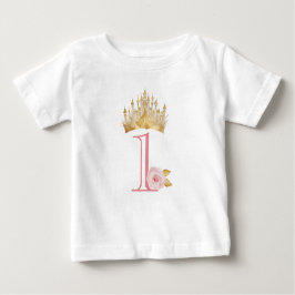 プリンセスクラウン1st誕生日ベビーTシャツ ベビーTシャツ